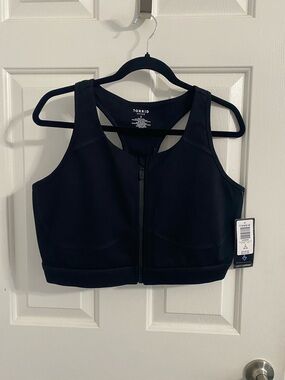 Torrid Black Front-Zip High-Impact Sports Bra